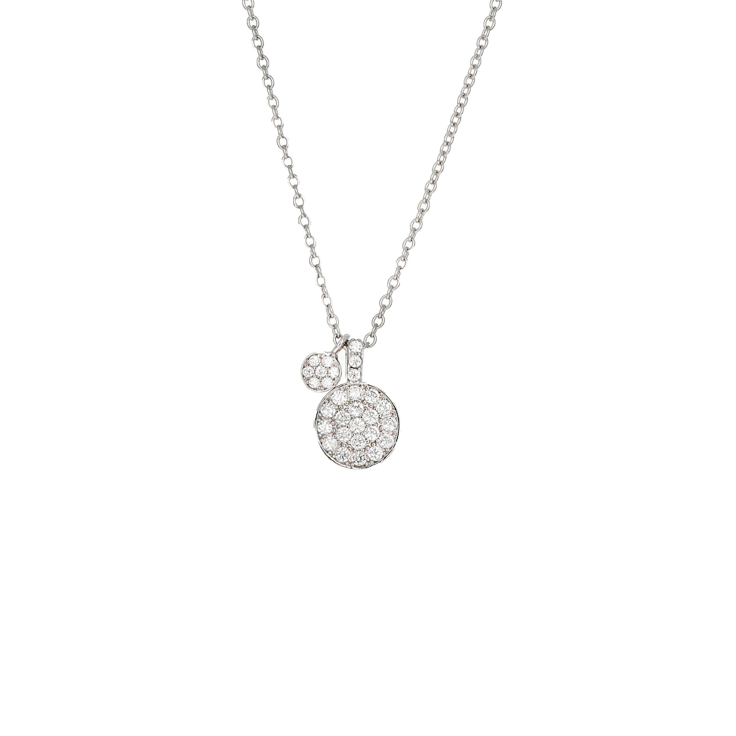 Petite Pave' Cz Disc Charm Necklace | Alexandra Marks Jewelry