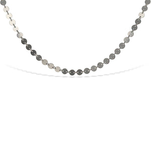 High Polished Sterling Silver Disc Choker Necklace