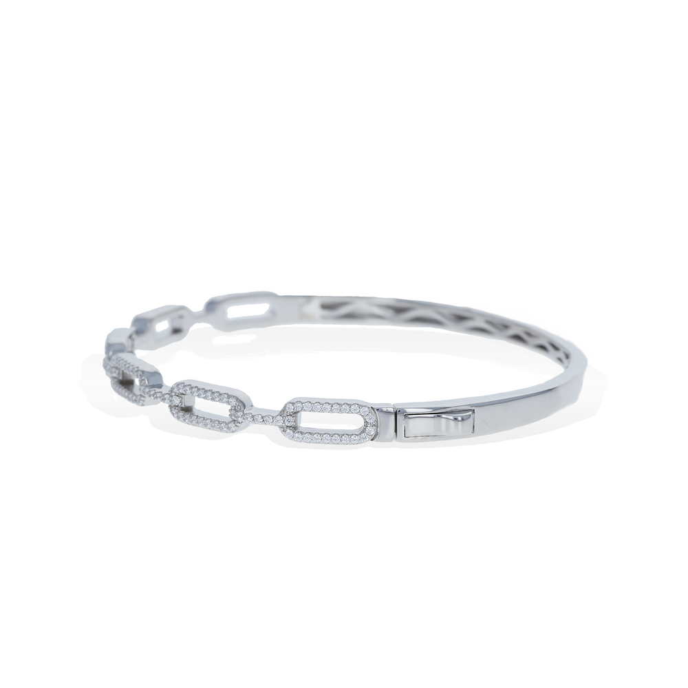 Silver Fancy CZ Bangle Bracelet from Alexandra Marks Jewelry