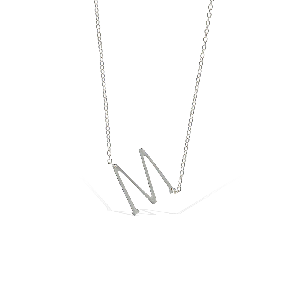 M sideways necklace online