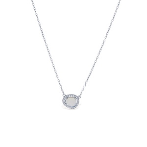 
            
                Load image into Gallery viewer, Dainty Opal Necklace in Sterling Silver - Alexandra Marks Jewelry
            
        