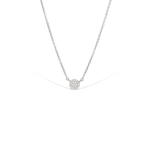 6mm Classic Pave' Cz Disc Necklace in Sterling Silver - Alexandra Marks Jewelry