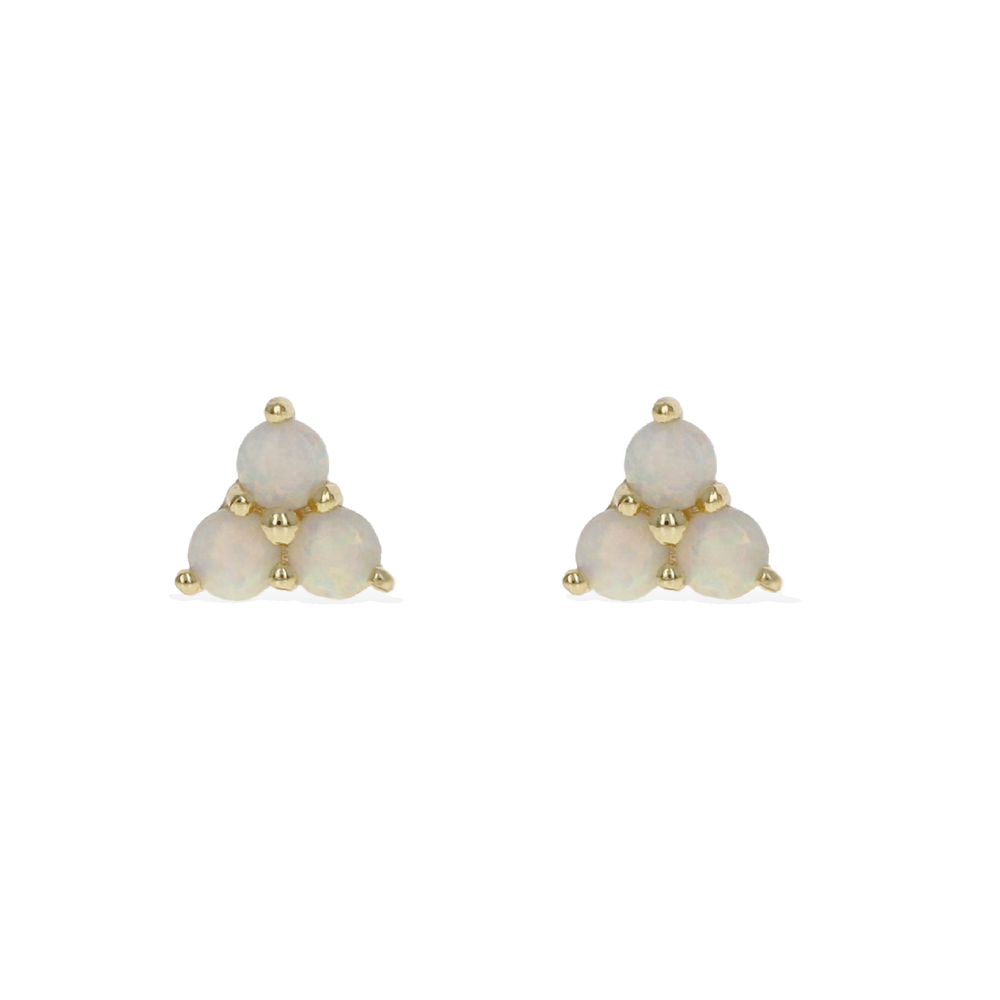 Petite Gold Opal Triangle Stud Earrings from Alexandra Marks Jewelry