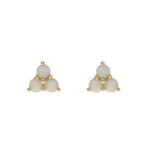 
            
                Load image into Gallery viewer, Petite Gold Opal Triangle Stud Earrings from Alexandra Marks Jewelry
            
        