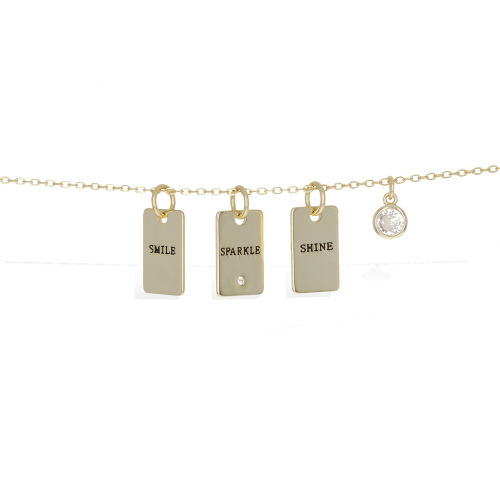 
            
                Load image into Gallery viewer, Gold Inspirational Charm Necklace - Alexandra Marks Jewelry
            
        