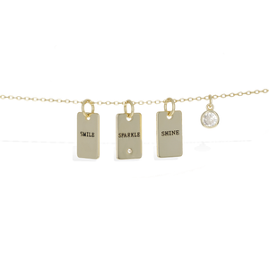
            
                Load image into Gallery viewer, Gold Inspirational Charm Necklace - Alexandra Marks Jewelry
            
        