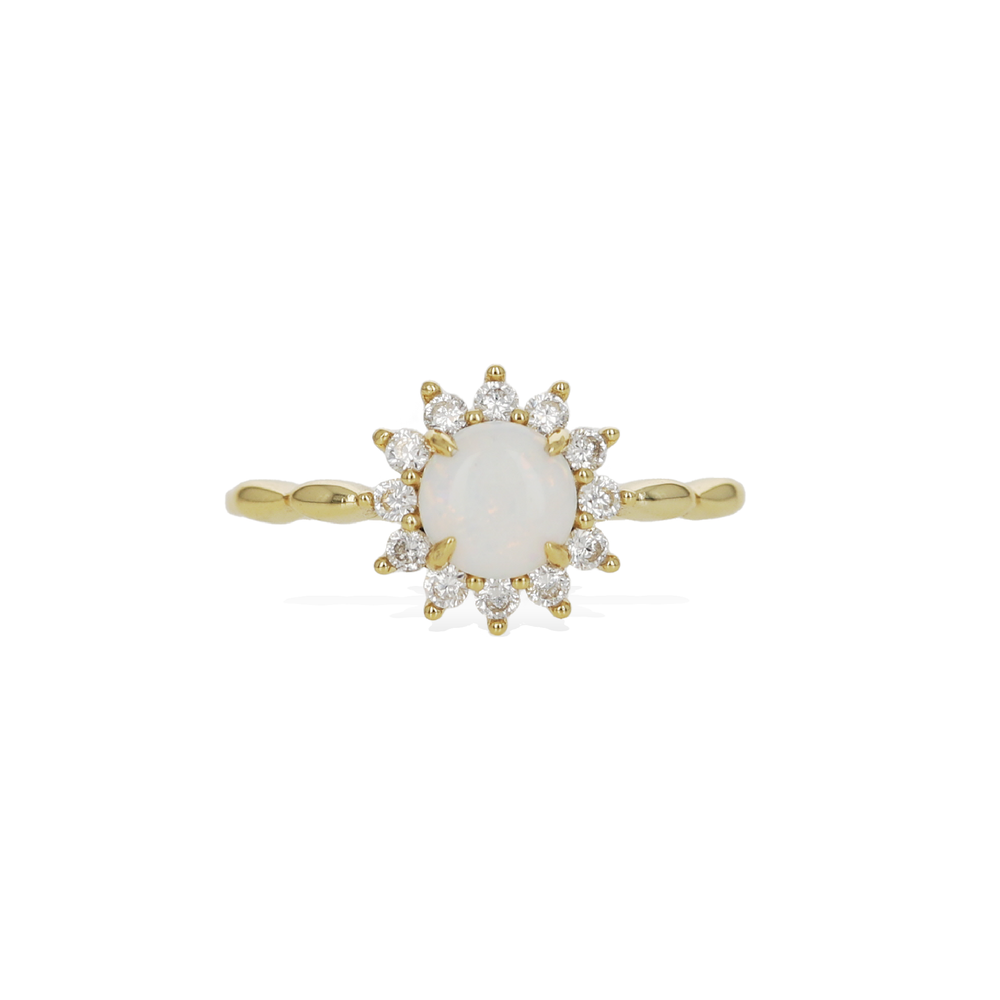 
            
                Load image into Gallery viewer, Classic Opal Halo Everyday Gold Ring From Alexandra Marks Jewelry
            
        