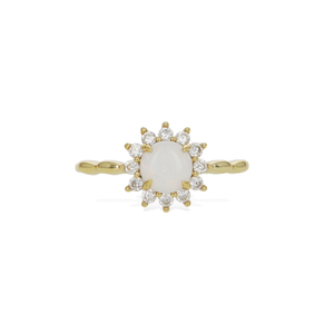 
            
                Load image into Gallery viewer, Classic Opal Halo Everyday Gold Ring From Alexandra Marks Jewelry
            
        