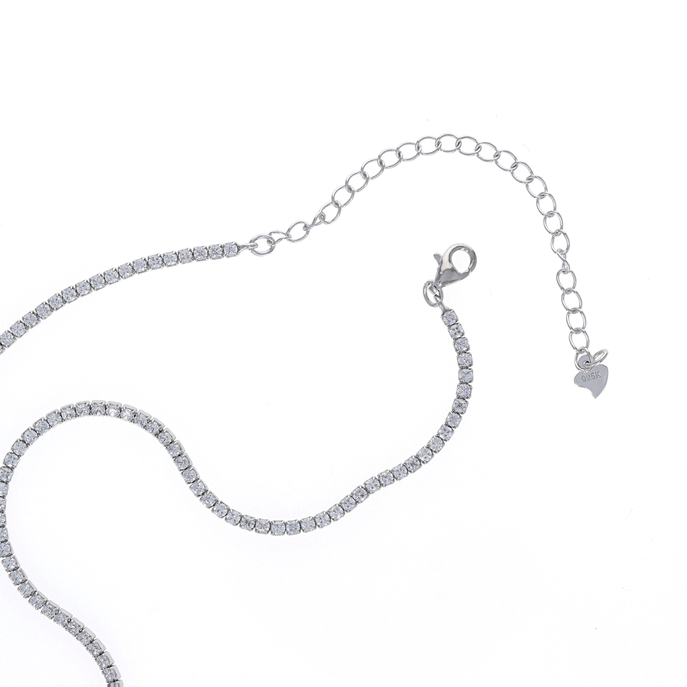 
            
                Load image into Gallery viewer, Thin silver adjustable short necklace - Alexandra Marks Jewelry
            
        