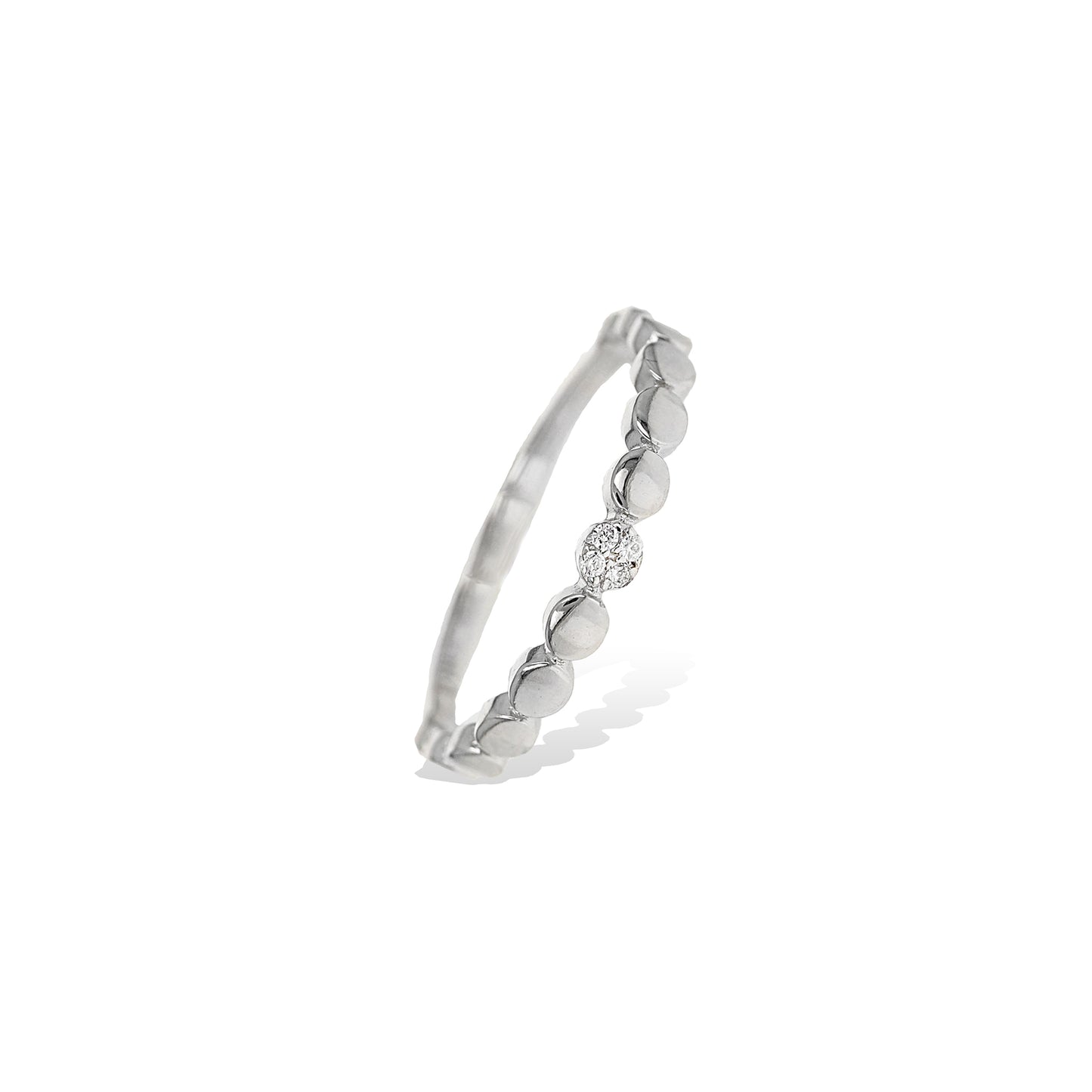 Silver & CZ Thin Stacking Ring