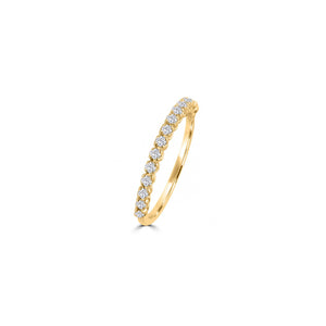 Round Thin Diamond Stacking Ring in 14k Yellow Gold From Alexandra Marks jewelry