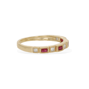 
            
                Load image into Gallery viewer, Alexandra Marks Diamond and Ruby Thin Ring in 14k Gold
            
        