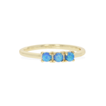 Dainty Gold Ring with Blue Opal Stones From Alexandra Marks Jewelry