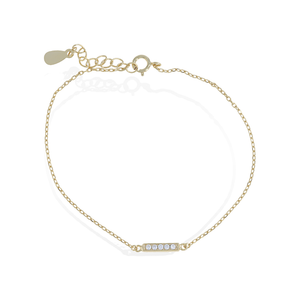 Dainty Mini Bar Bracelet in Gold Plated Sterling Silver from Alexandra Marks Jewelry