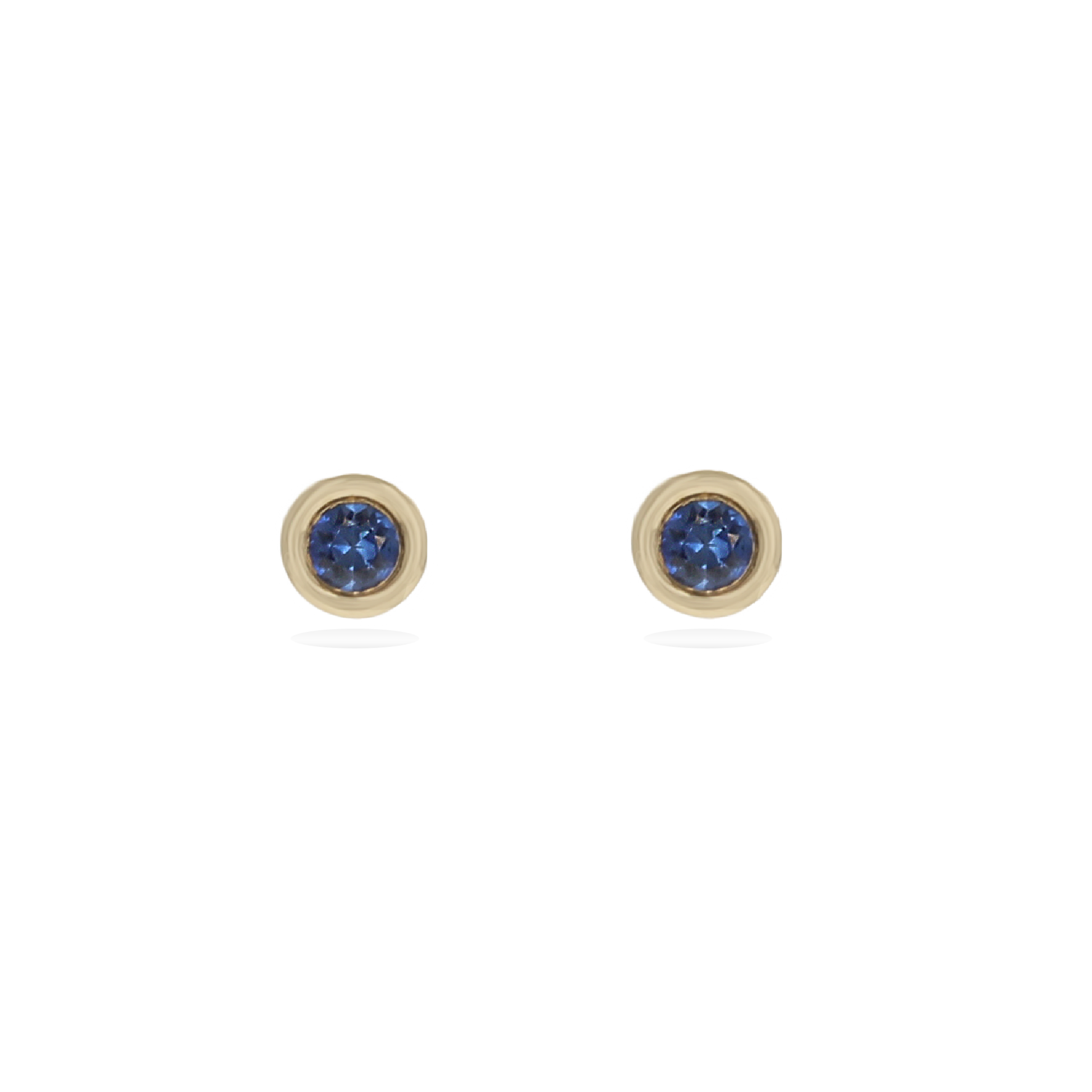 Tiny Blue Sapphire & 14k Gold Stud Earrings from Alexandra Marks Jewelry