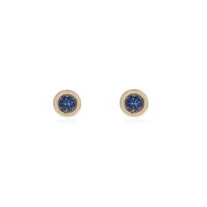 
            
                Load image into Gallery viewer, Tiny Blue Sapphire &amp;amp; 14k Gold Stud Earrings from Alexandra Marks Jewelry
            
        