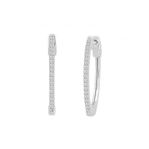 Oval Diamond White Gold Hoop Earrings | Alexandra Marks Jewelry