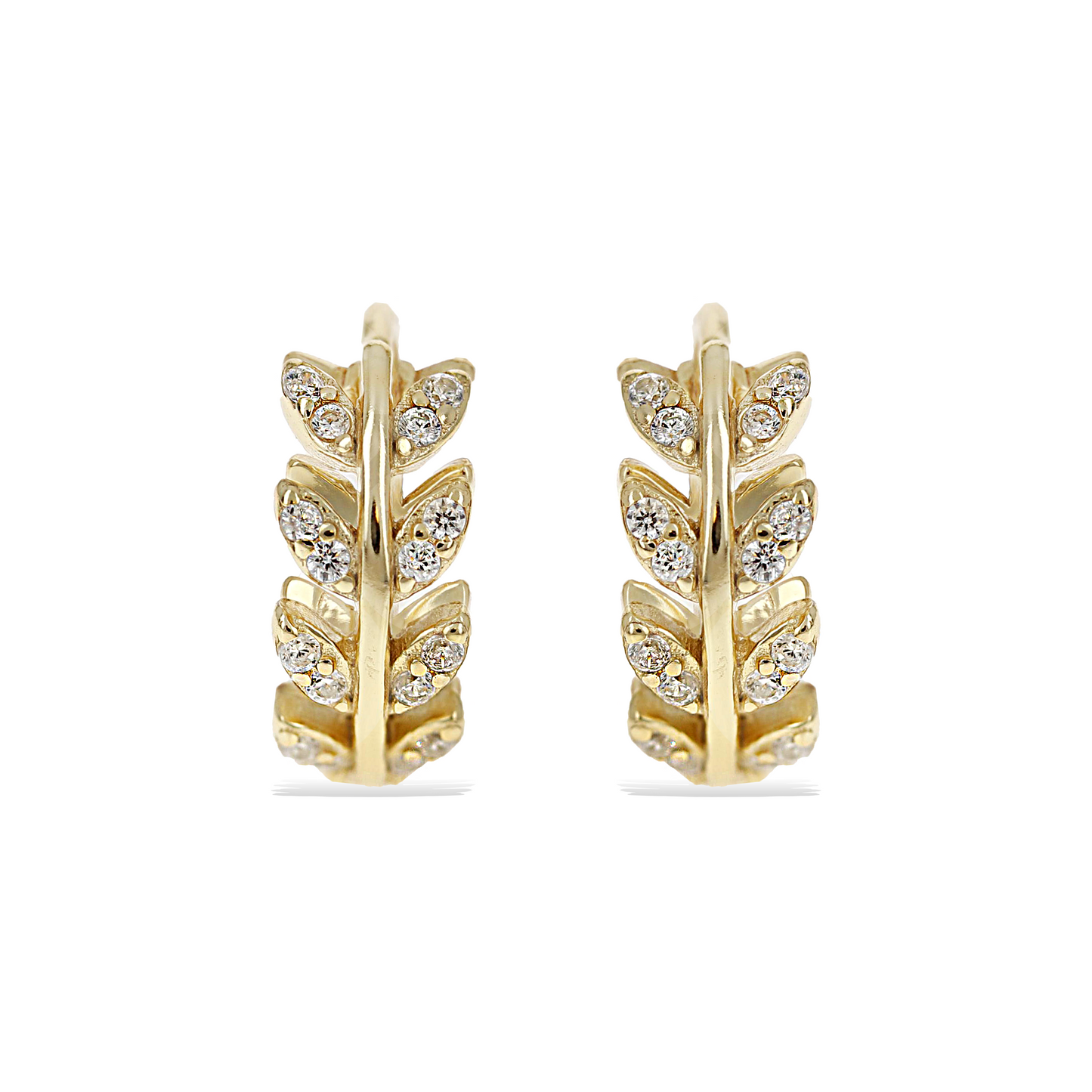 small gold cz vine huggie hoop earrings - Alexandra marks 