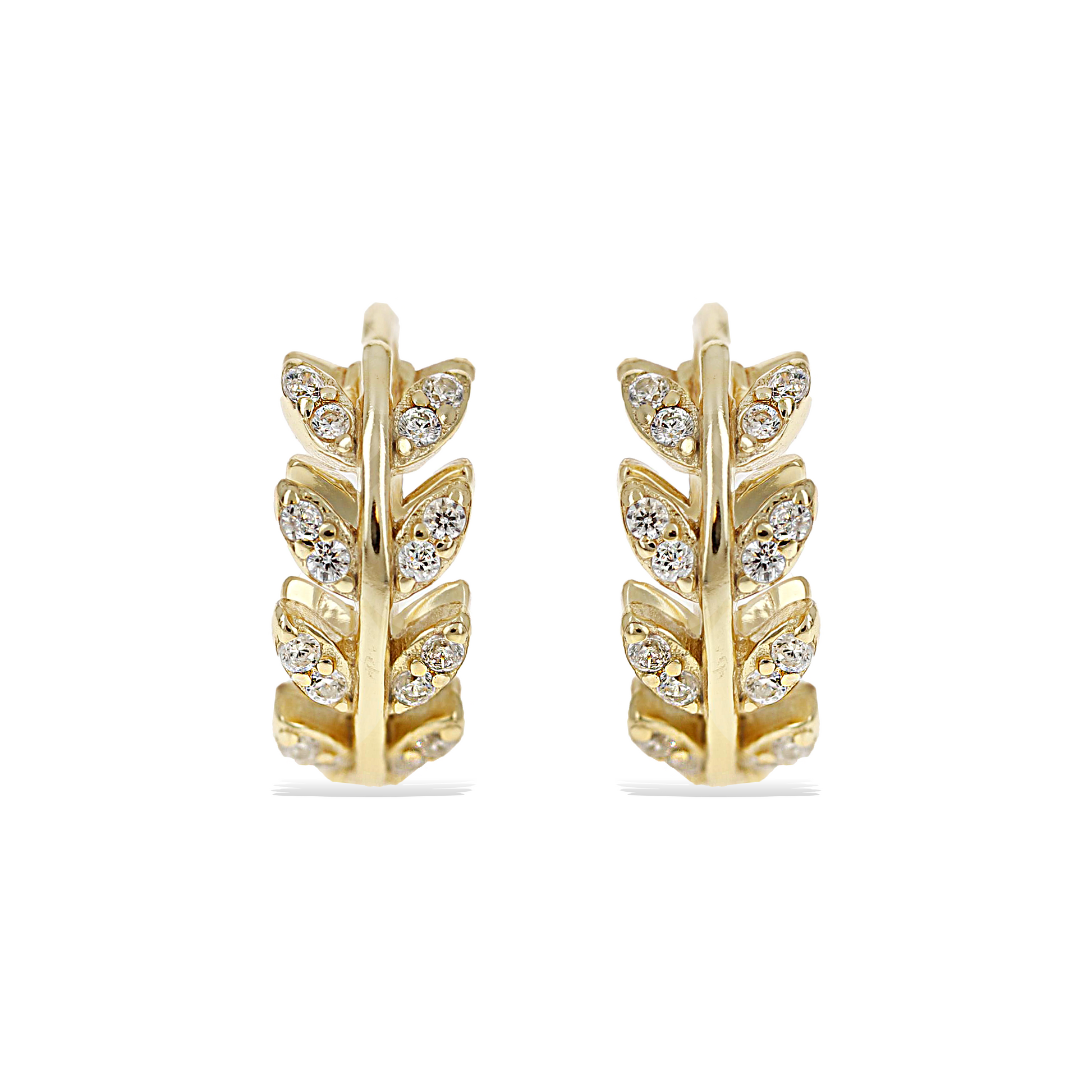 small gold cz vine huggie hoop earrings - Alexandra marks 