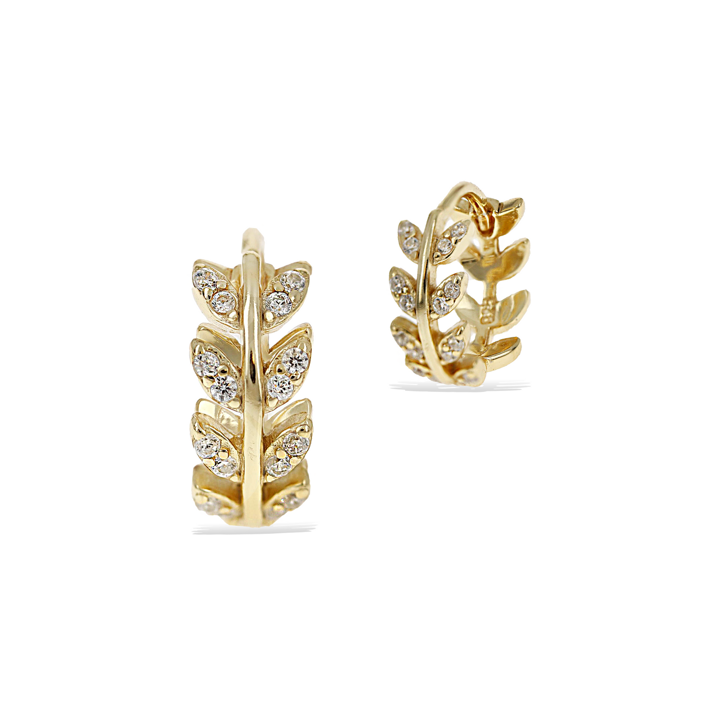 Alexandra Marks - Small gold vine cz huggie hoop earrings