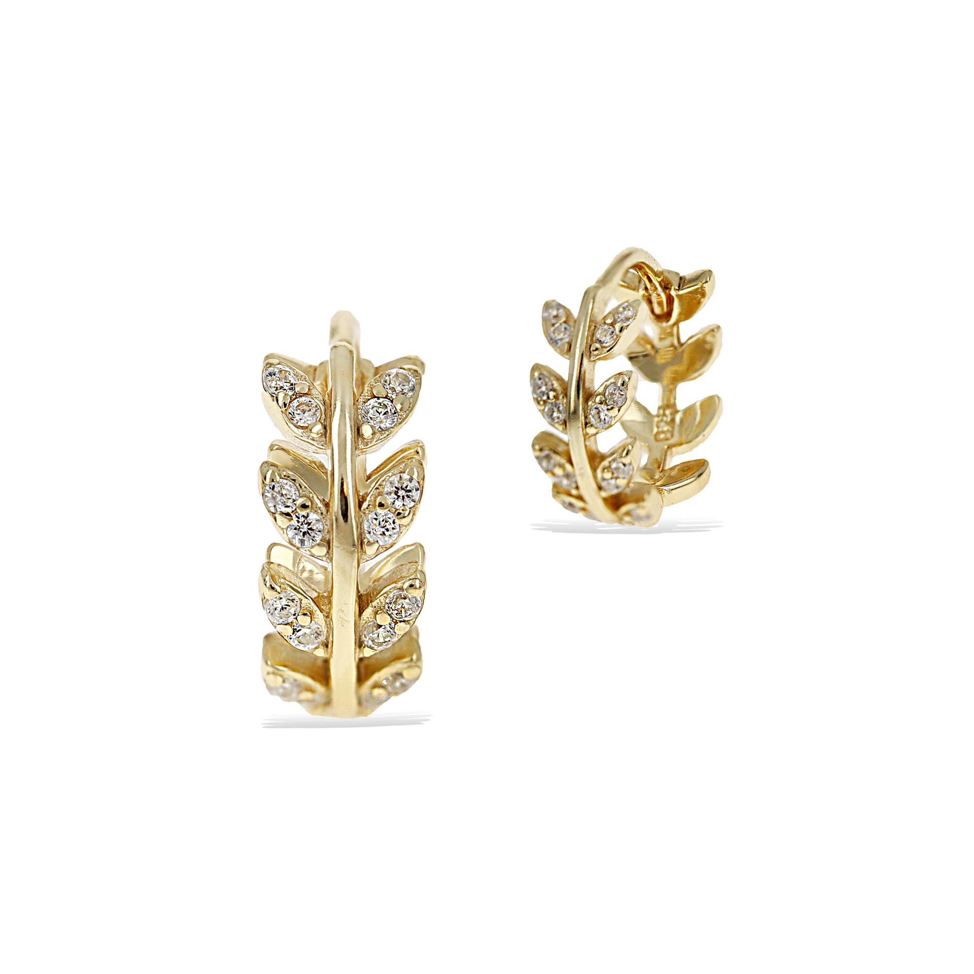 Organic Vine Cz Huggie Hoop Earrings | Alexandra Marks