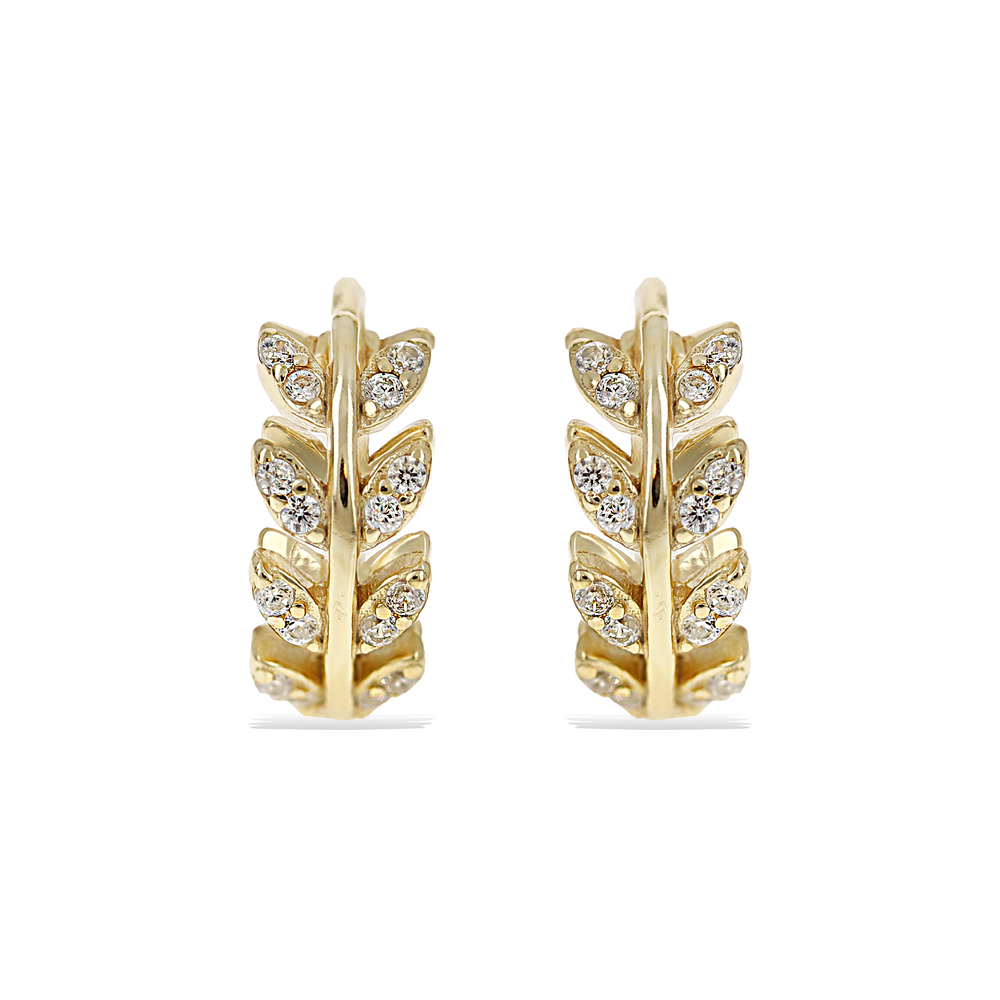 
            
                Load image into Gallery viewer, small gold cz vine huggie hoop earrings - Alexandra marks 
            
        