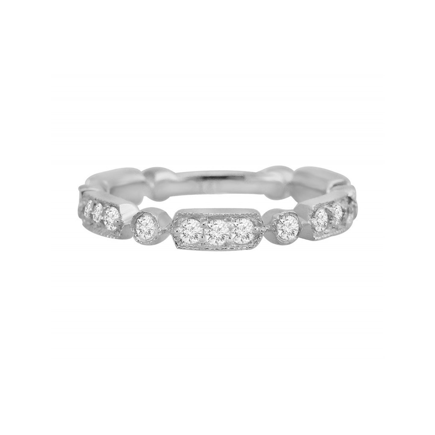 Alexandra Marks - Vintage Diamond 14kt White Gold Eternity Band