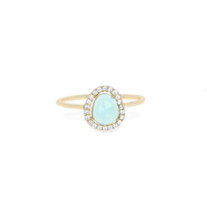 Aquamarine Free Form Gemstone Gold Ring | Alexandra Marks Jewelry