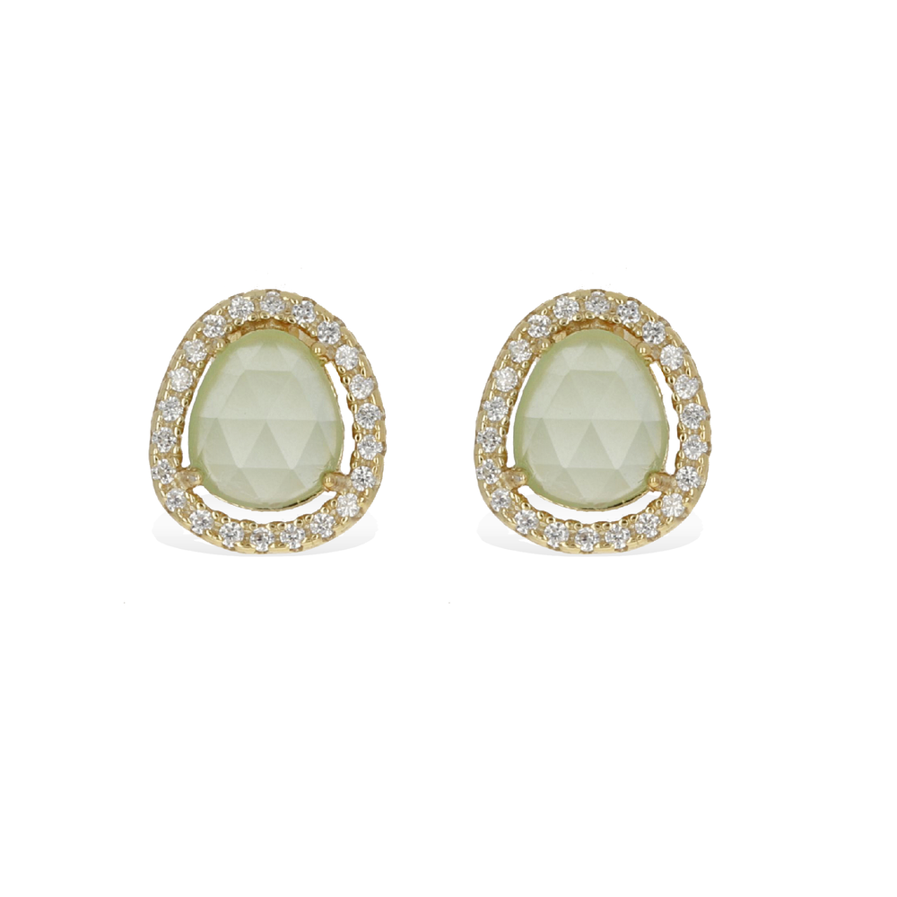 Aqua Gold Gemstone Stud Earrings | Alexandra Marks Jewelry