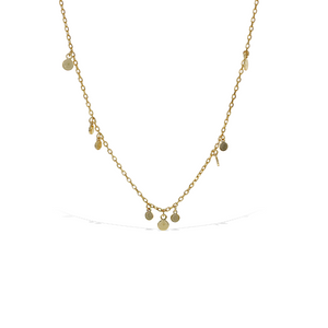 Alexandra Marks | Delicate Tiny Disc Charm Choker Necklace in Gold