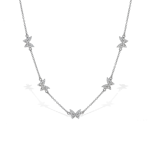 Silver Butterfly CZ Choker Necklace | Alexandra Marks Jewelry