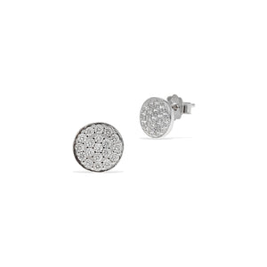 
            
                Load image into Gallery viewer, Classic Diamond Like Disc Stud Earings in Silver
            
        