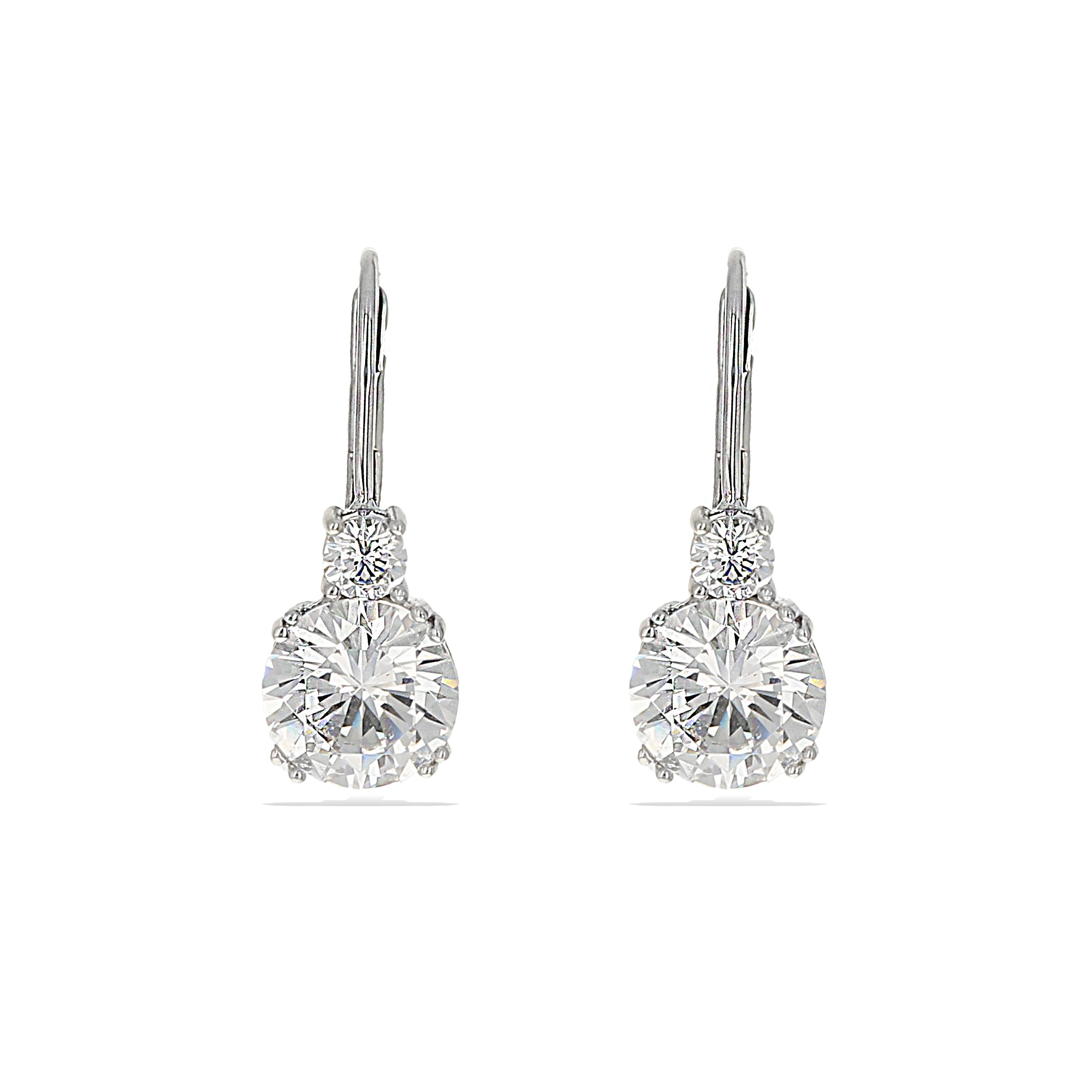 Round Pave Cubic Zirconia Drop Earrings, Cubic Zirconia Earrings, Bridal Jewellery, sale Oval Earrings, Leverback Earrings, Drop Earrings