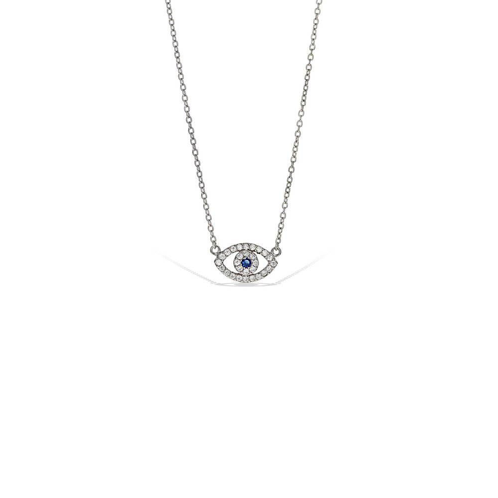Classic Cz Evil Eye Necklace in Sterling Silver | Alexandra Marks Jewelry
