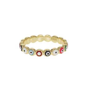 
            
                Load image into Gallery viewer, Gold Evil Eye Stacking Ring - Alexandra Marks Jewelry
            
        