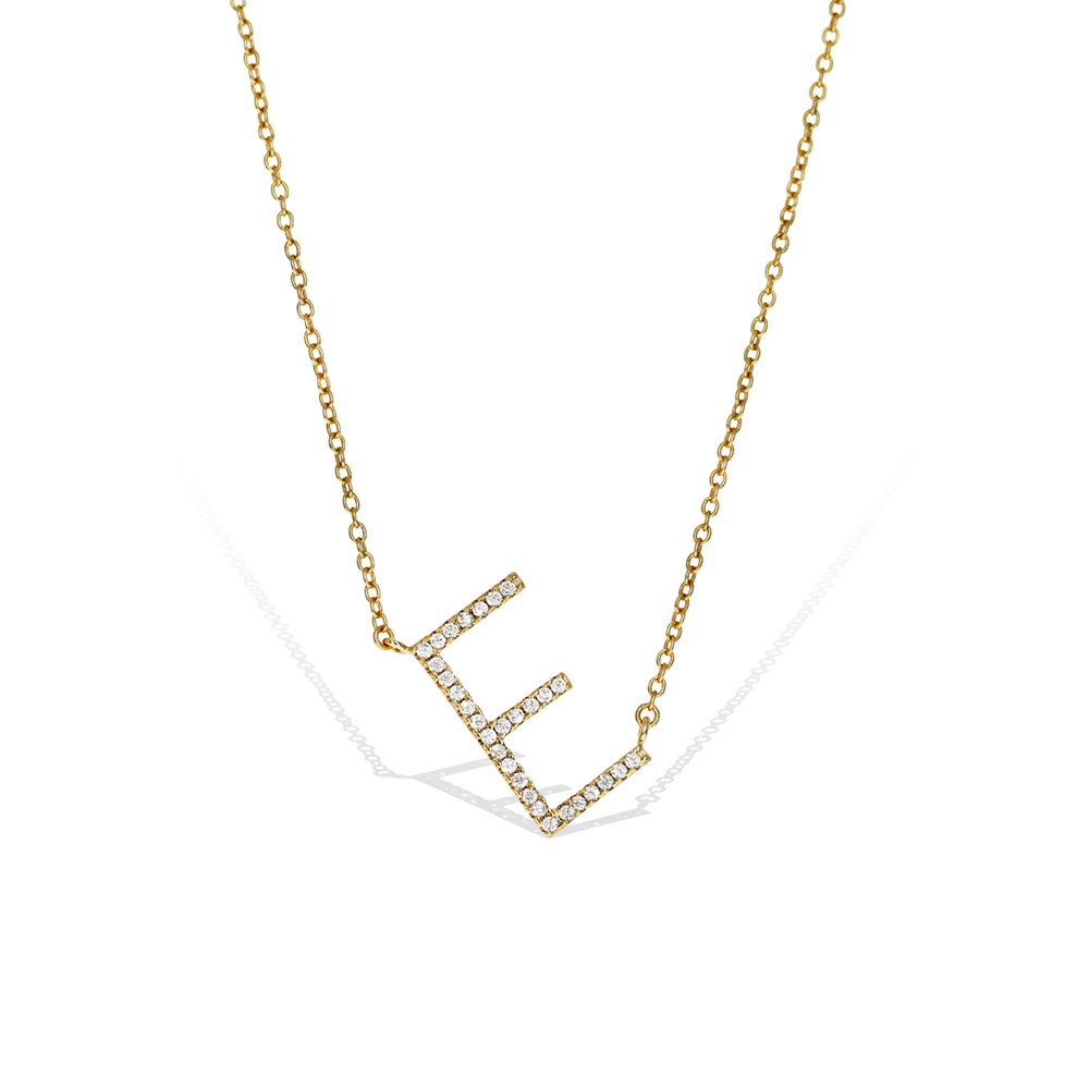 Gold Letter E Personalized Initial Necklace