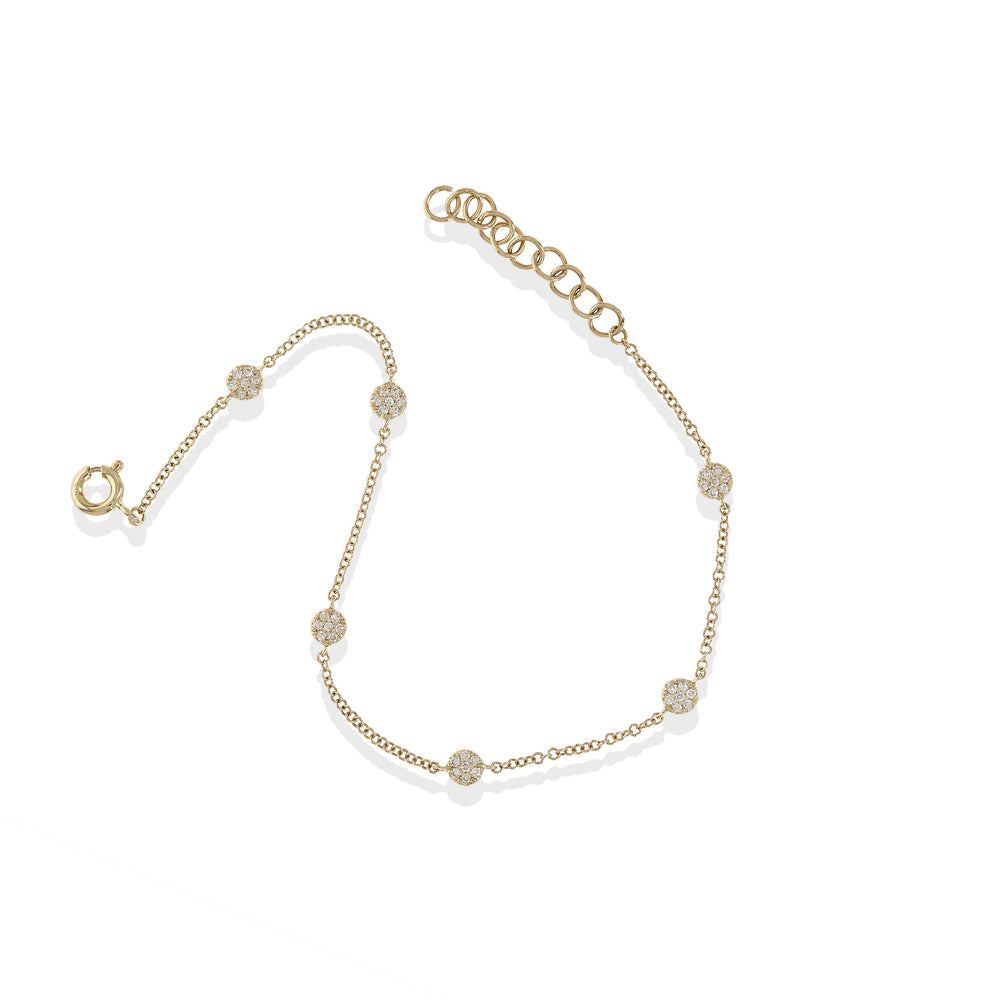 Classic Diamond Disc Bracelet in 14kt Gold - Alexandra Marks Jewelry