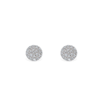 Tiny Diamond Circle Stud Earrings, 14k White Gold - Alexandra Marks Jewelry