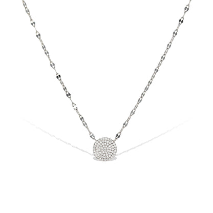 Silver Diamond Cut Disc Necklace | Alexandra Marks Jewelry