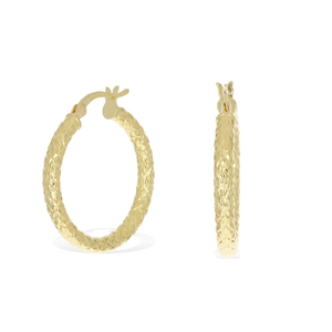 Diamond Cut Medium Gold Hoop Earrings - Alexandra Marks Jewelry
