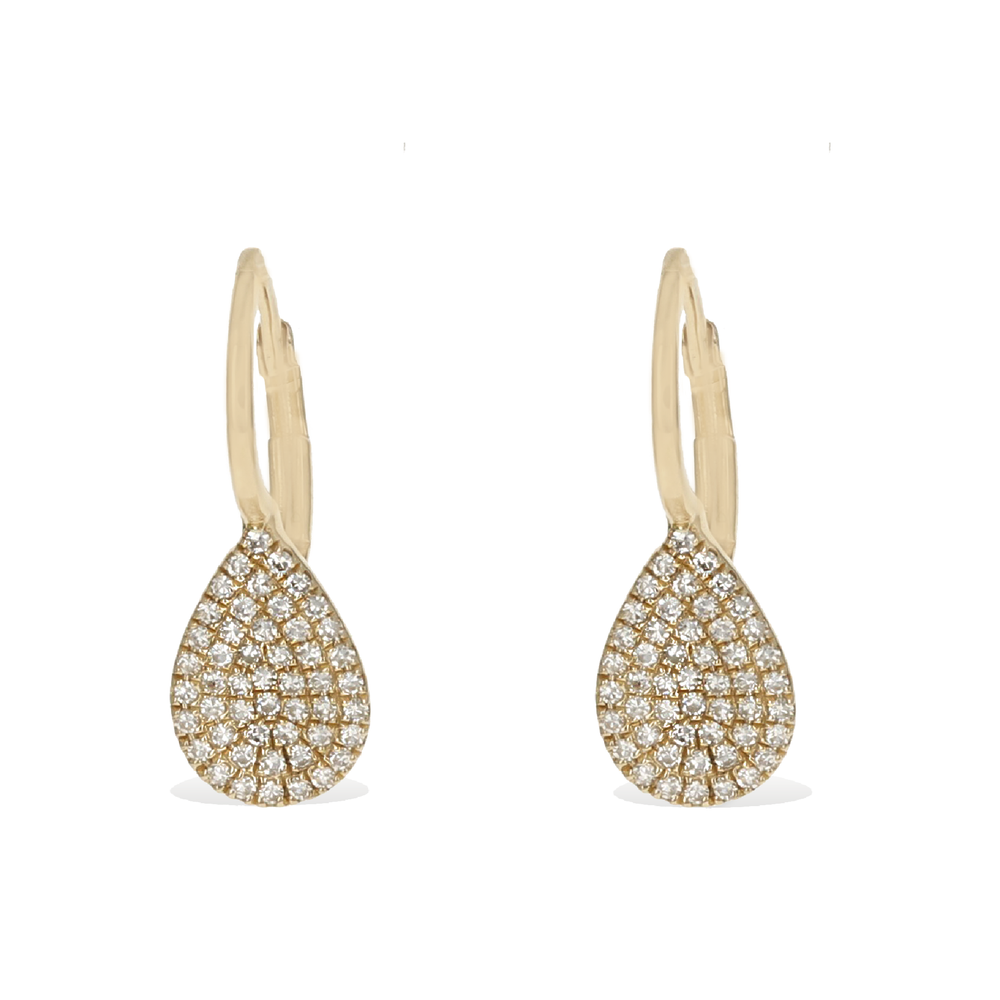 Diamond Pear Shaped 14k Gold Drop Earrings | Alexandra Marks Jewelry