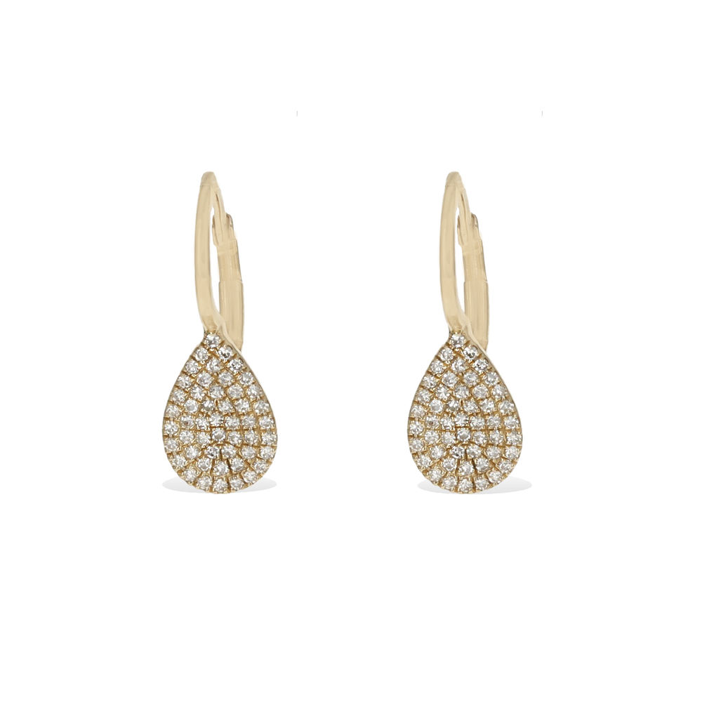 
            
                Load image into Gallery viewer, Diamond Teardrop Leverback 14lk Gold Earrings | Alexandra Marks Jewelry
            
        