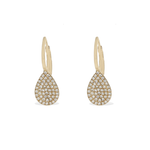 Diamond Teardrop Leverback 14lk Gold Earrings | Alexandra Marks Jewelry