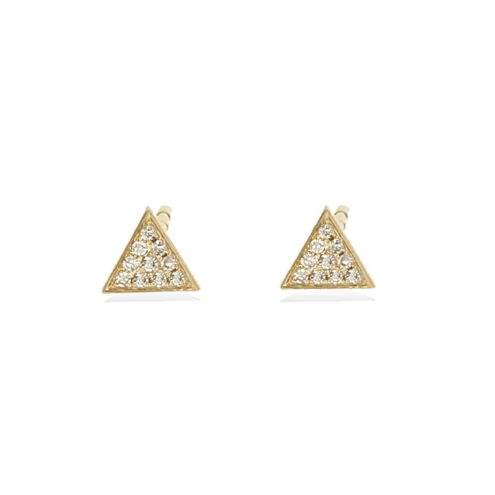 Small 14kt Gold and Diamond Hexagon Stud Earrings | Alexandra Marks Jewelry