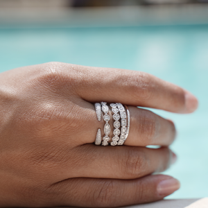 Stacking the diamond pointed claw ring from Alexandra Marks Jewelry
