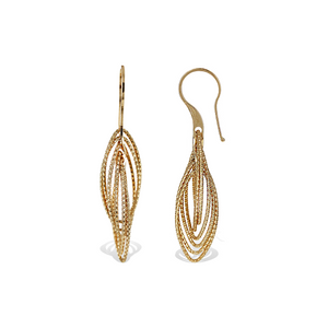 Diamond Cut Gold Plated Sterling Silver Drop Earrings - Alexandra Marks Jewelry