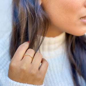 
            
                Load image into Gallery viewer, dainty everyday diamond love ring in 14kt gold - Alexandra Marks Jewelry
            
        