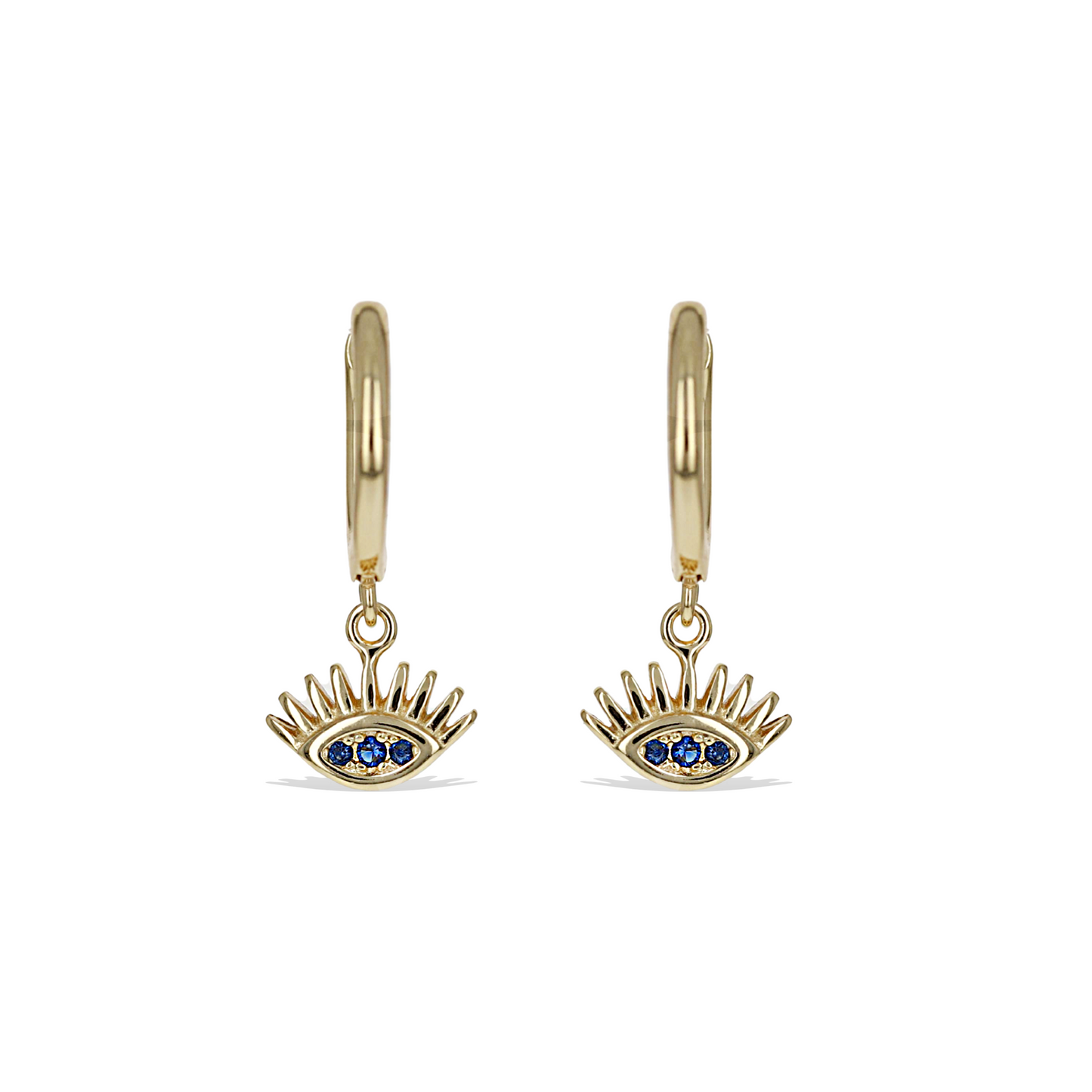 Alexandra Marks | Gold Evil Eye Charm Huggie Hoop Earrings