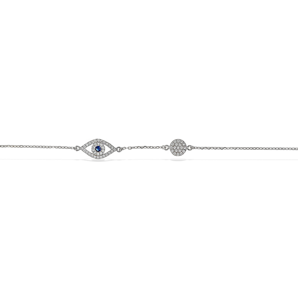 Silver Evil Eye CZ Bracelet - Alexandra marks jewelry