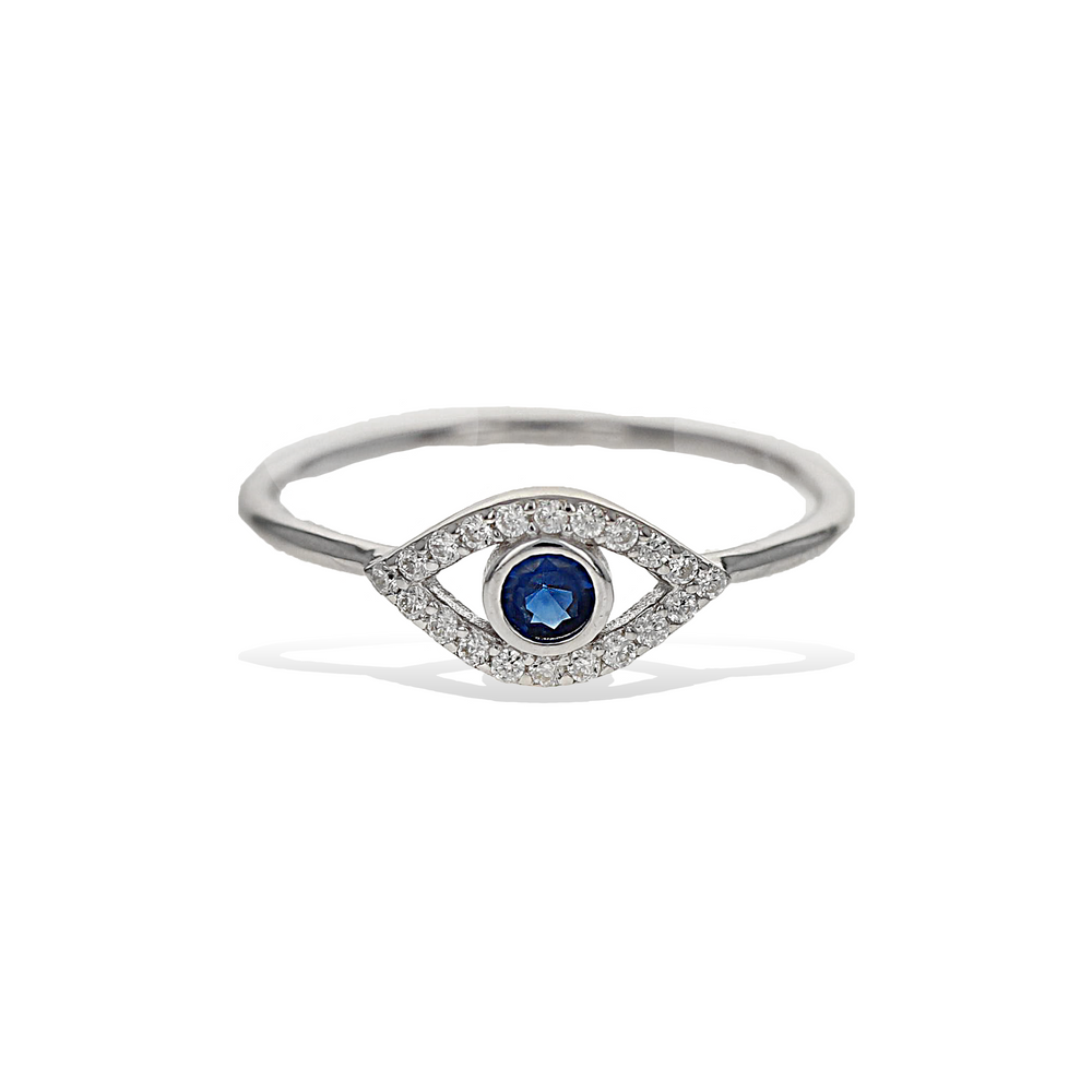 
            
                Load image into Gallery viewer, Alexandra Marks | Evil Eye Cz Sterling Silver Ring
            
        